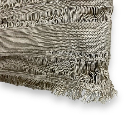 MIRCO GIOVANNINI Skirt Womens 2 Tan Hand Loomed Fringe Feminine Romantic Mini - Picture 5 of 10